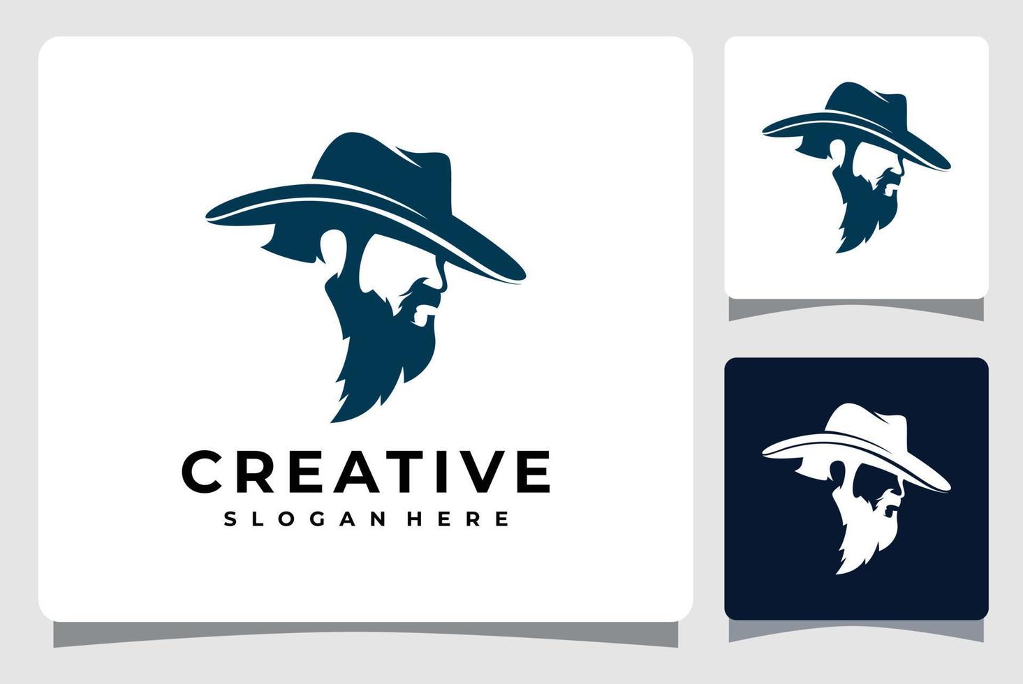 cowboy bandiet silhouet logo sjabloon ontwerp inspiratie vector