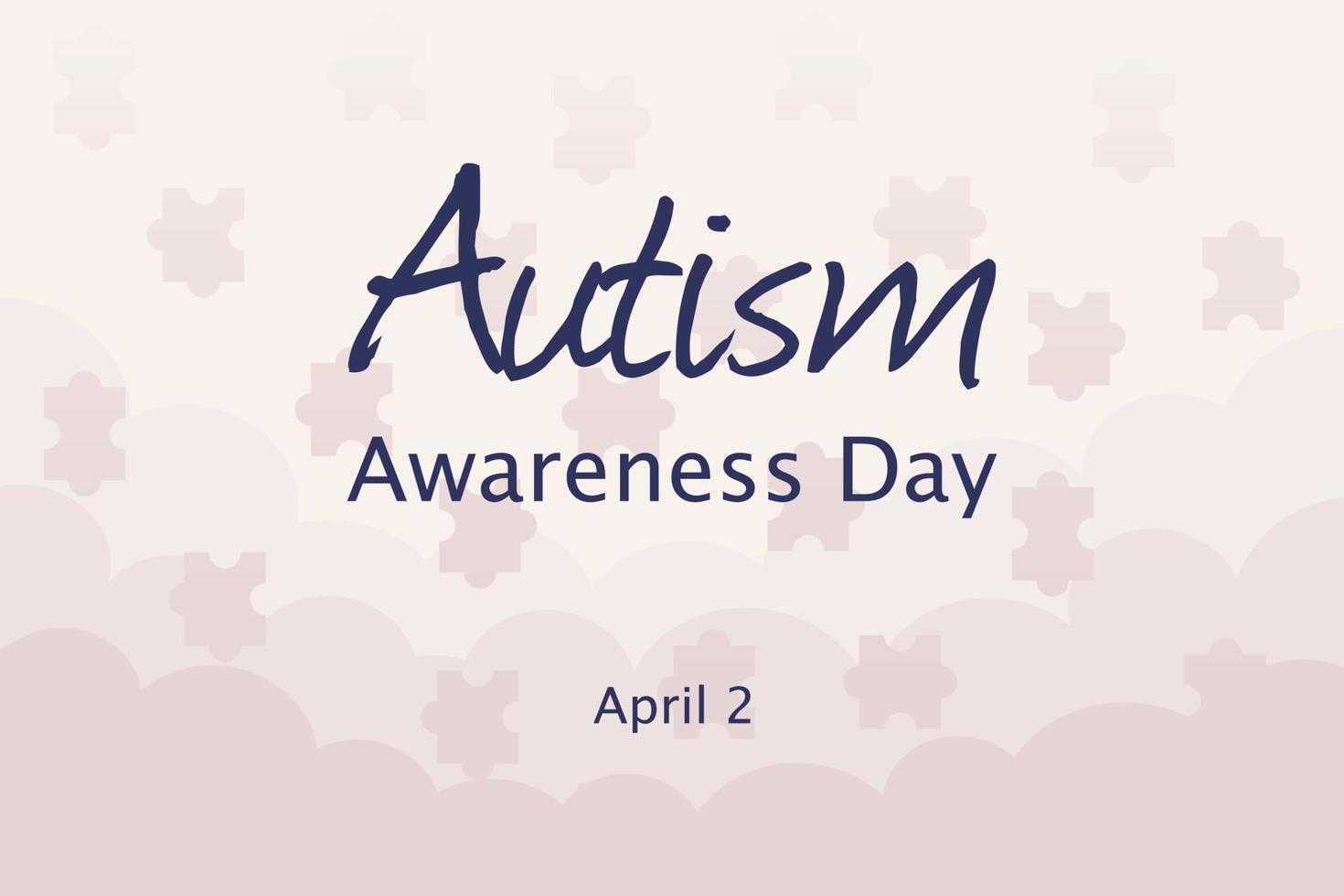 illustratie voor wereld autisme bewustzijn dag. banier onderschrift en abstract achtergrond met een puzzel. mentaal spectrum aandoeningen, Gezondheid, vector