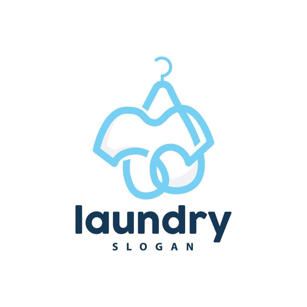 wasserij logo, schoonmaak het wassen vector, wasserij icoon met het wassen machine, kleren en schuim bubbel, illustratie symbool ontwerp sjabloon vector