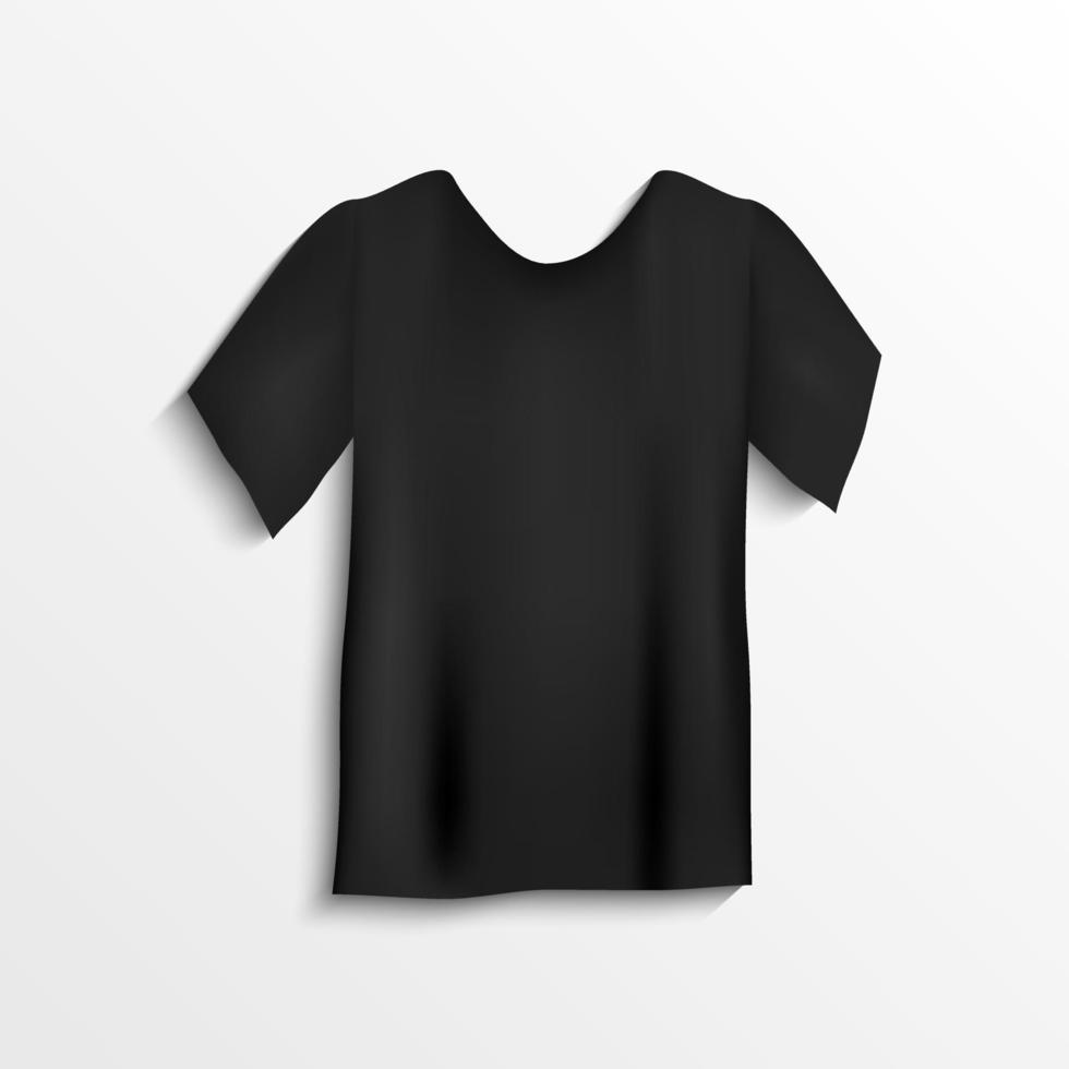 zwart t-shirt blanco kleding mockup sjabloon vector illustratie