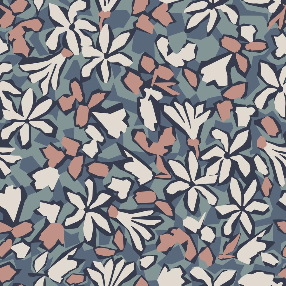 vector abstract bloem en blad naadloos herhaling patroon retro kleur