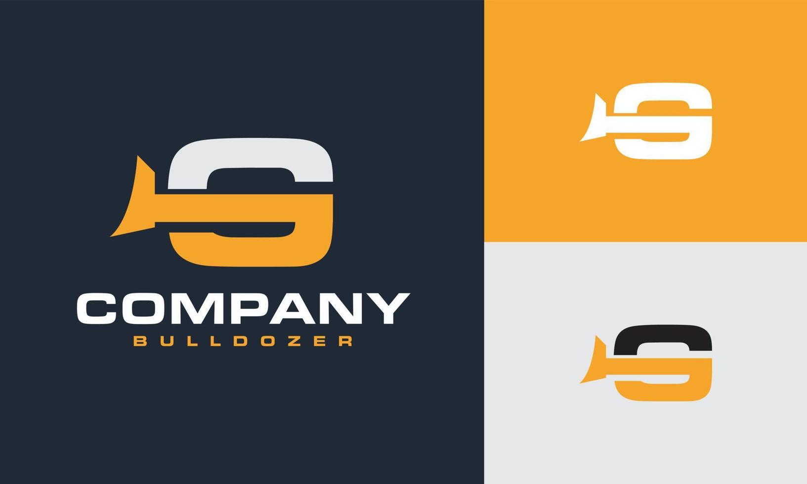 eerste s bulldozer logo vector