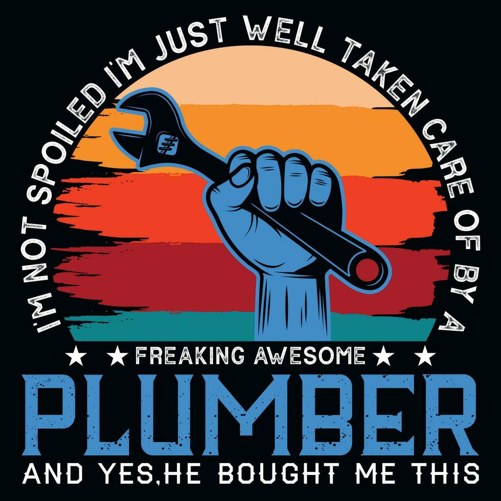 loodgieter grafiek t-shirt ontwerp vector