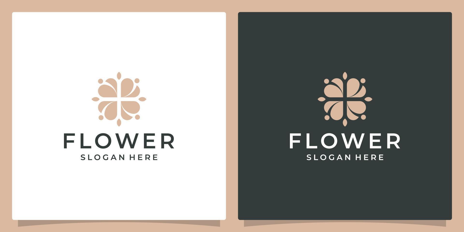 elegant bloem logo ontwerp abstract. kan worden gebruikt voor schoonheid salons, decoraties, boetieks, kuuroorden, yoga, kunstmatig en huid zorg producten. premie vector