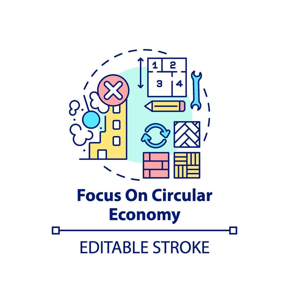 gericht op circulaire economie concept pictogram vector