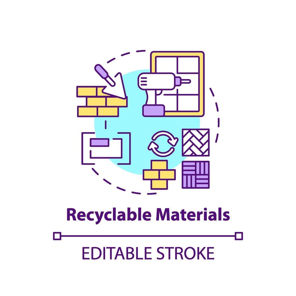 recyclebare materialen concept pictogram vector