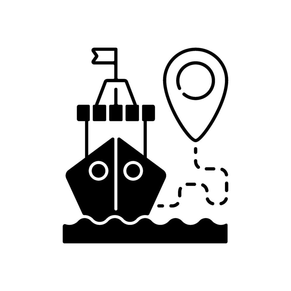 schip volgen zwart lineair pictogram vector