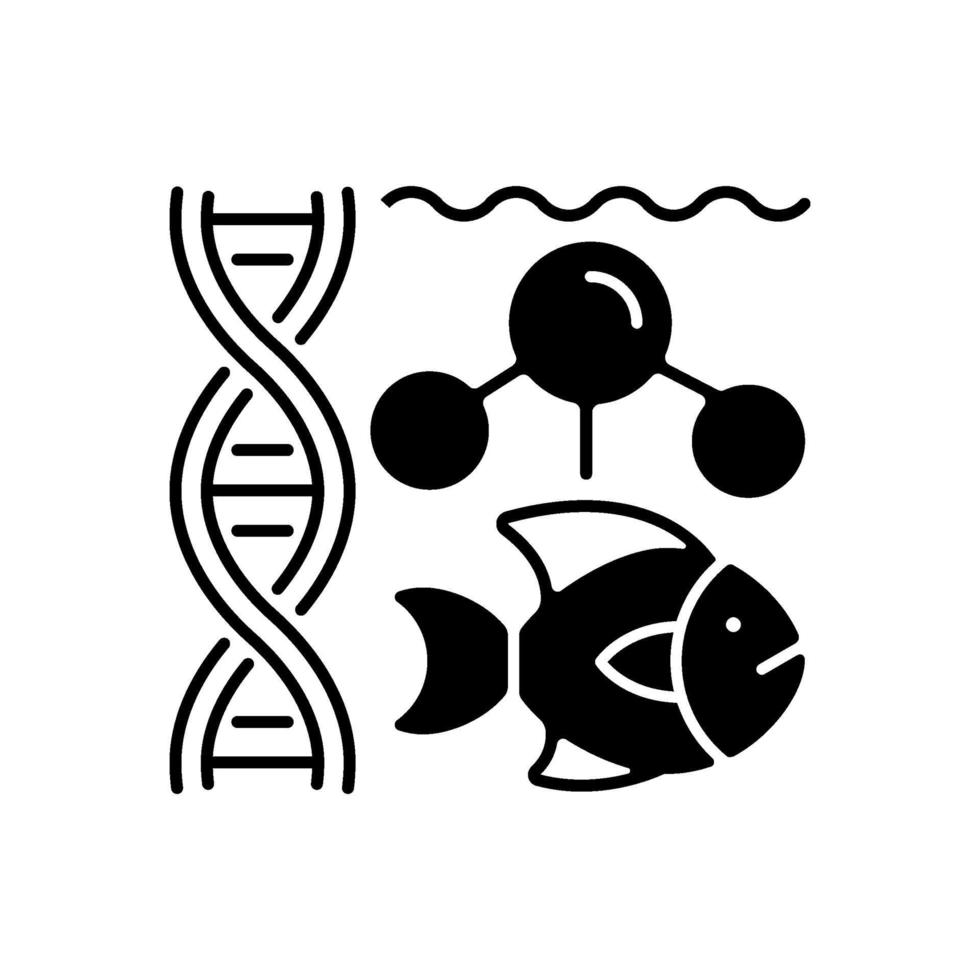 mariene biologie zwarte lineaire pictogram vector