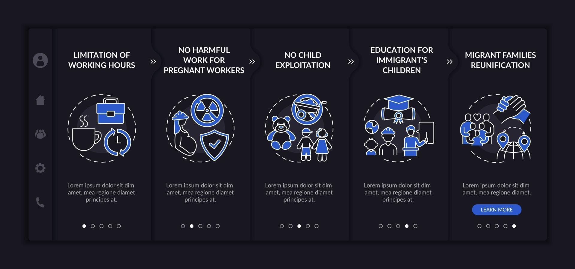 immigrantenrechten onboarding vector sjabloon