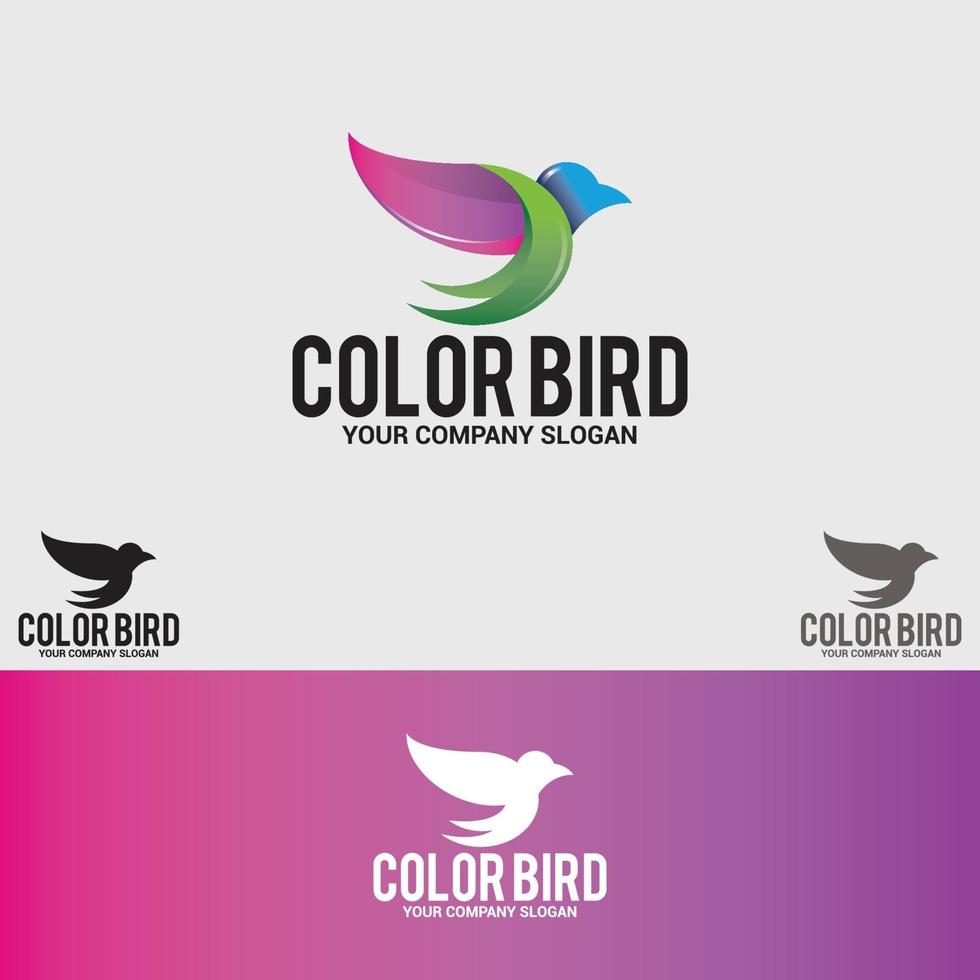 kleur vogel logo ontwerp vector sjabloon set