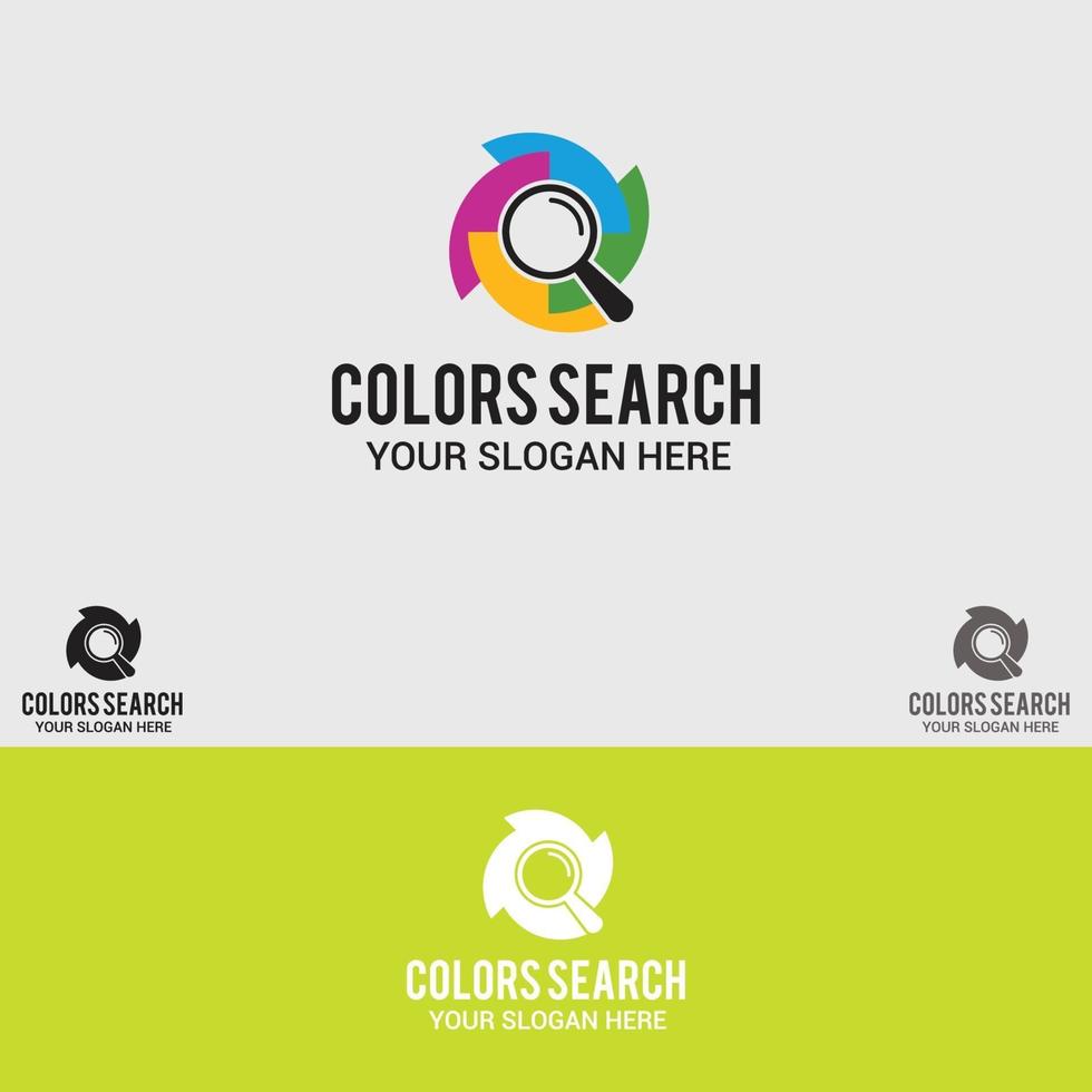 kleuren zoeken logo vector ontwerpsjabloon set