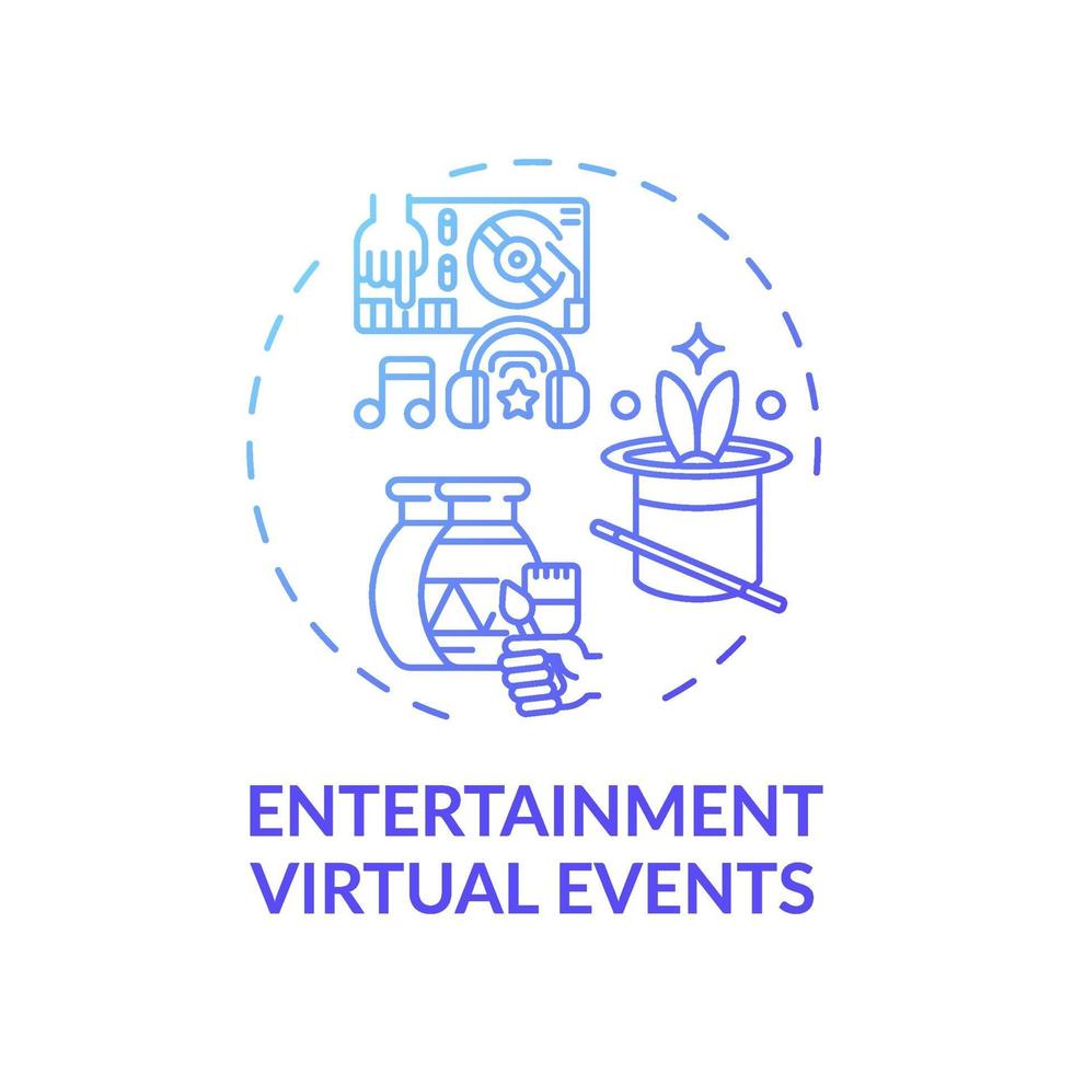 entertainment virtuele evenementen concept pictogram vector