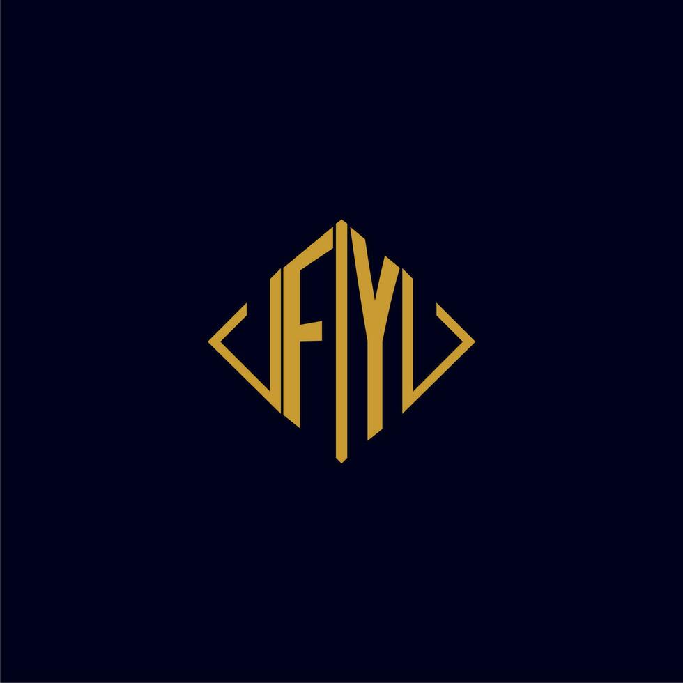 fy eerste monogram plein logo ontwerp ideeën vector