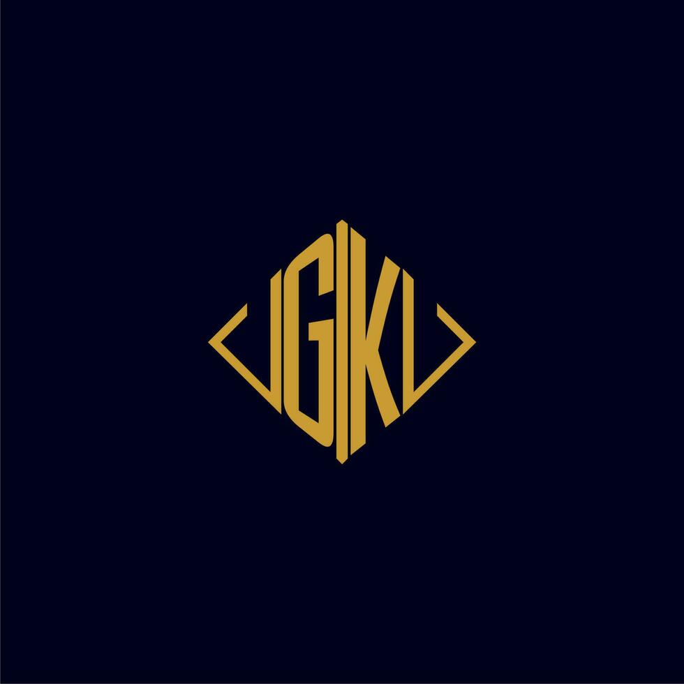 gk eerste monogram plein logo ontwerp ideeën vector