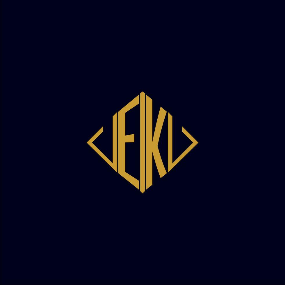 ek eerste monogram plein logo ontwerp ideeën vector