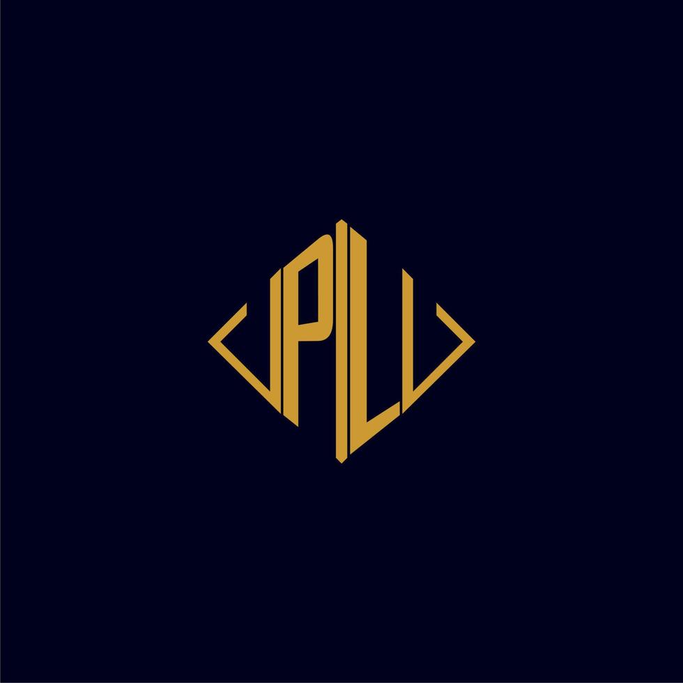 pl eerste monogram plein logo ontwerp ideeën vector