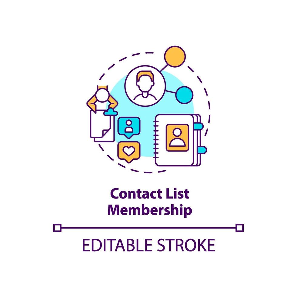 contactlijst lidmaatschap concept pictogram vector