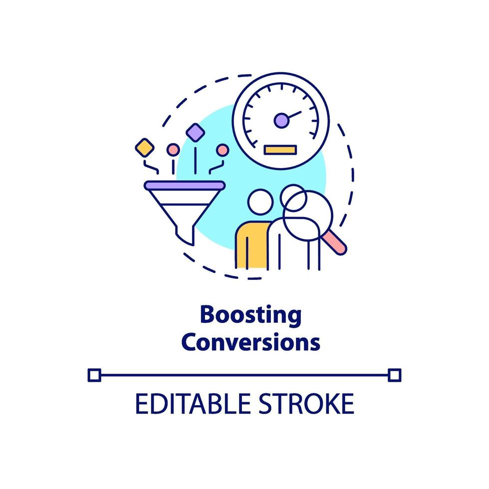 het stimuleren van conversie concept pictogram vector