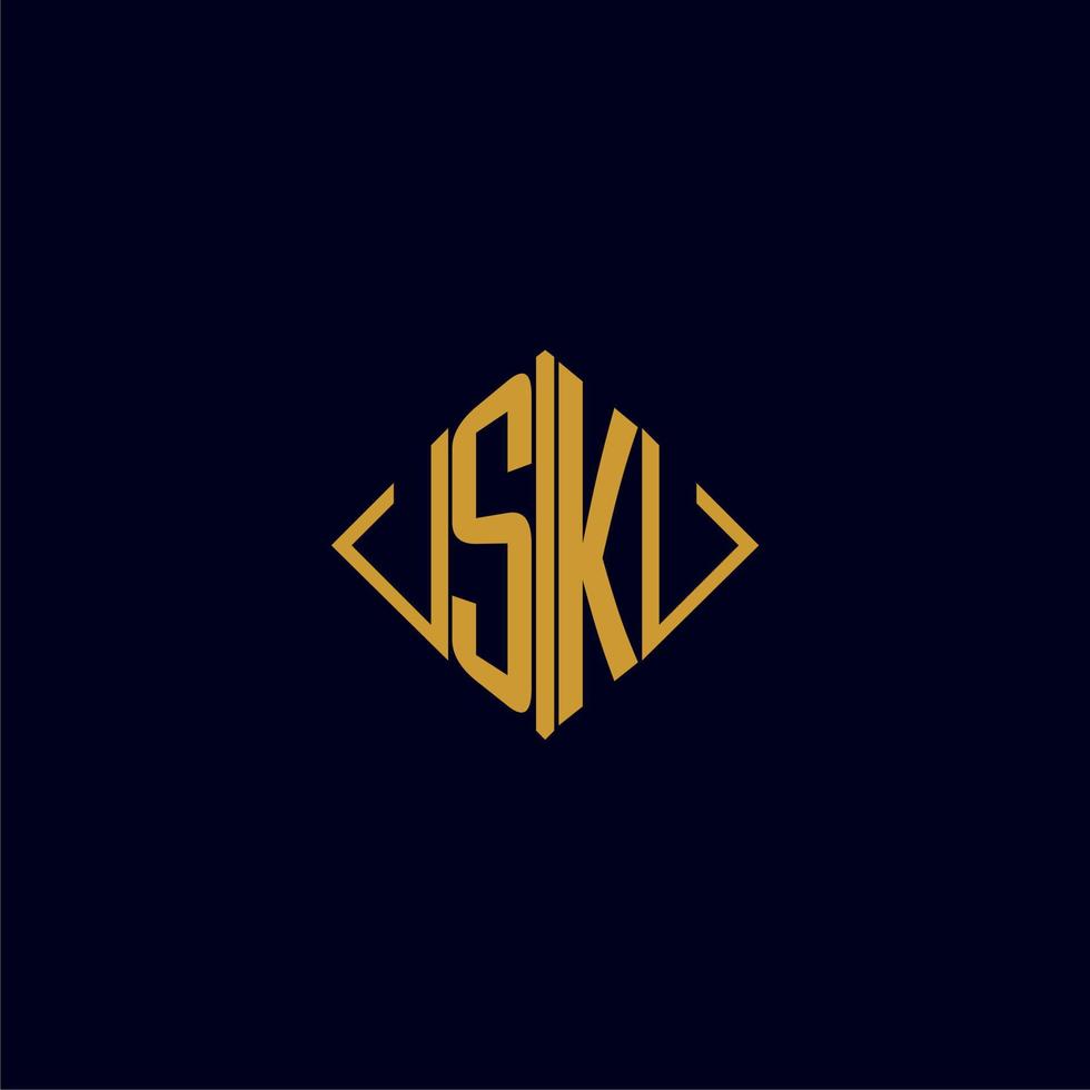 sk eerste monogram plein logo ontwerp ideeën vector