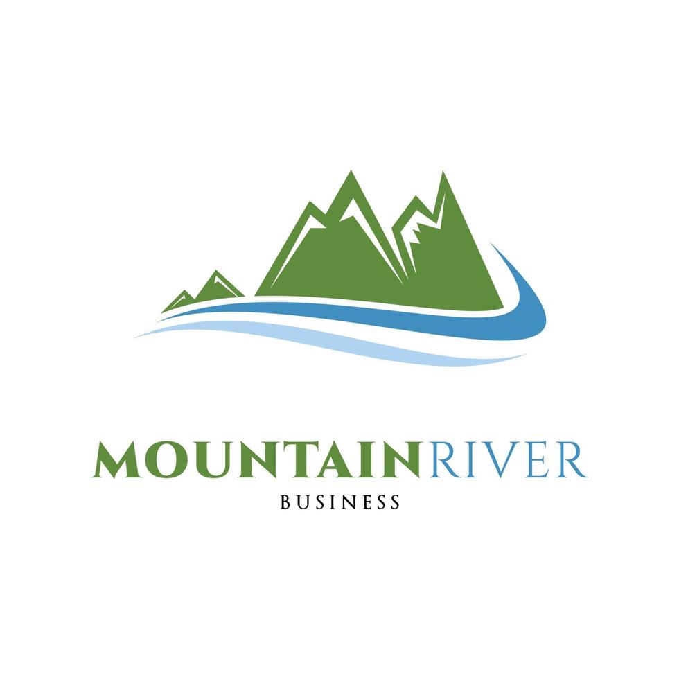 berg rivier- icoon logo ontwerp sjabloon vector