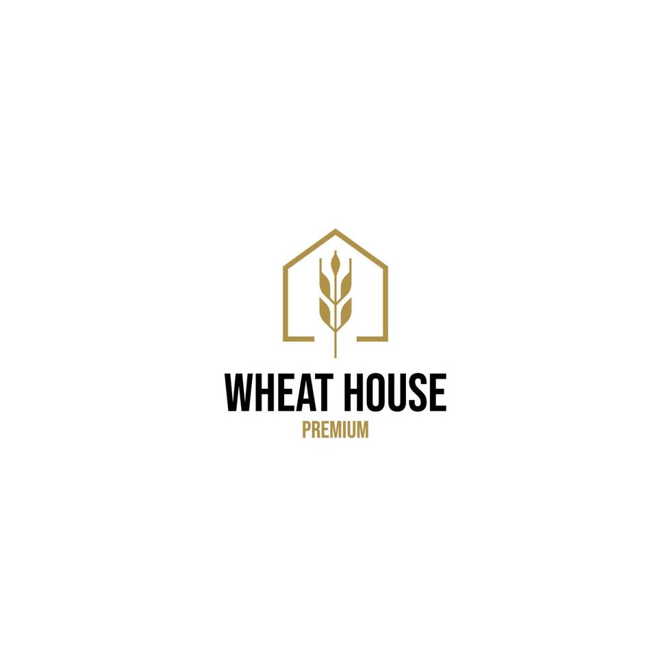 vector tarwe huis logo ontwerp concept illustratie idee