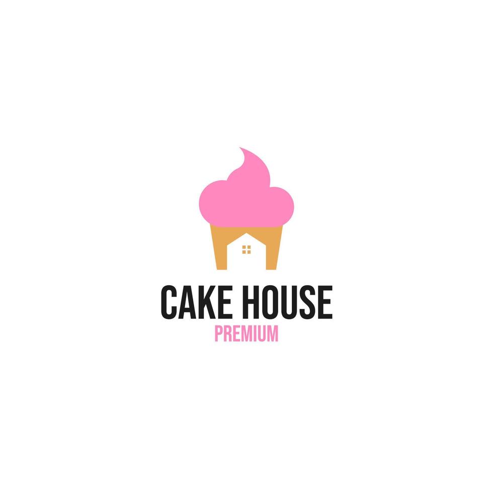 vector taart huis logo ontwerp concept sjabloon illustratie idee