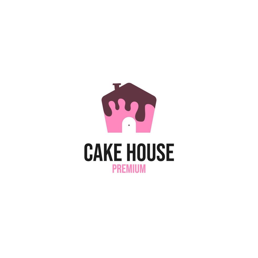 vector taart huis logo ontwerp concept sjabloon illustratie idee