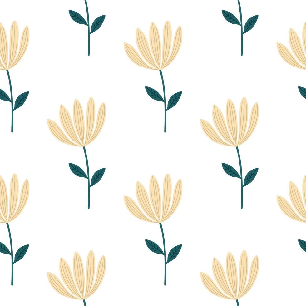 tropisch bloem naadloos patroon. hand- getrokken schattig bloemen eindeloos achtergrond. vector