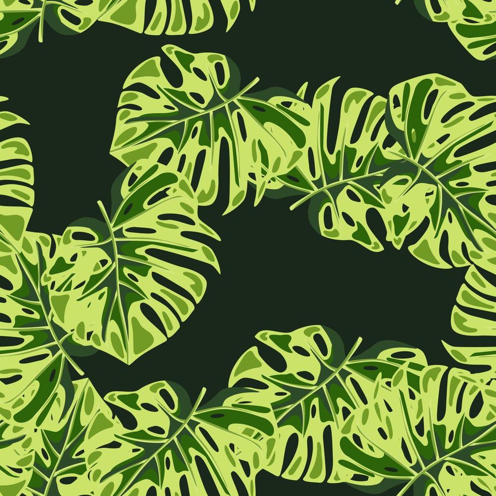 monstera bladeren naadloos patroon. exotisch oerwoud planten eindeloos behang. blad achtergrond. hawaiiaans regenwoud bloemen achtergrond. vector