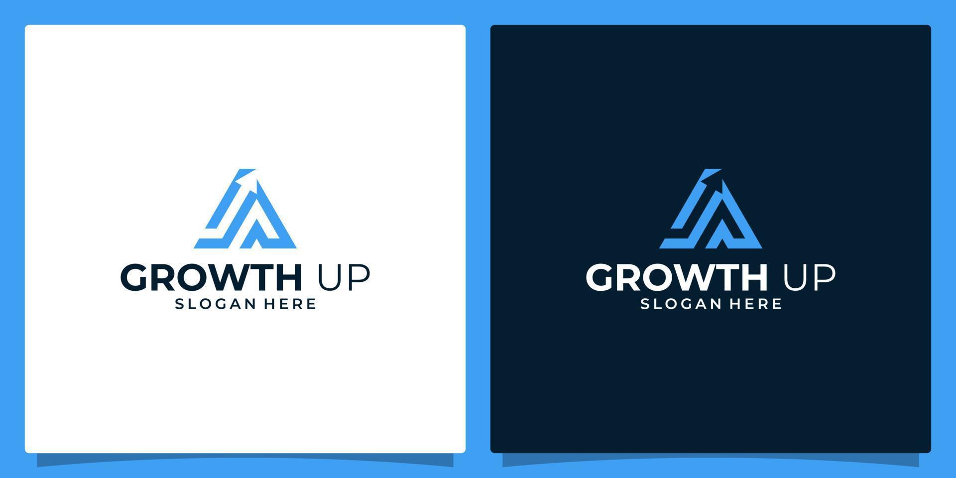 groei pijl logo icoon ontwerp en eerste brief een logo abstract vector illustratie grafisch ontwerp. vlak vector logo ontwerp sjabloon element