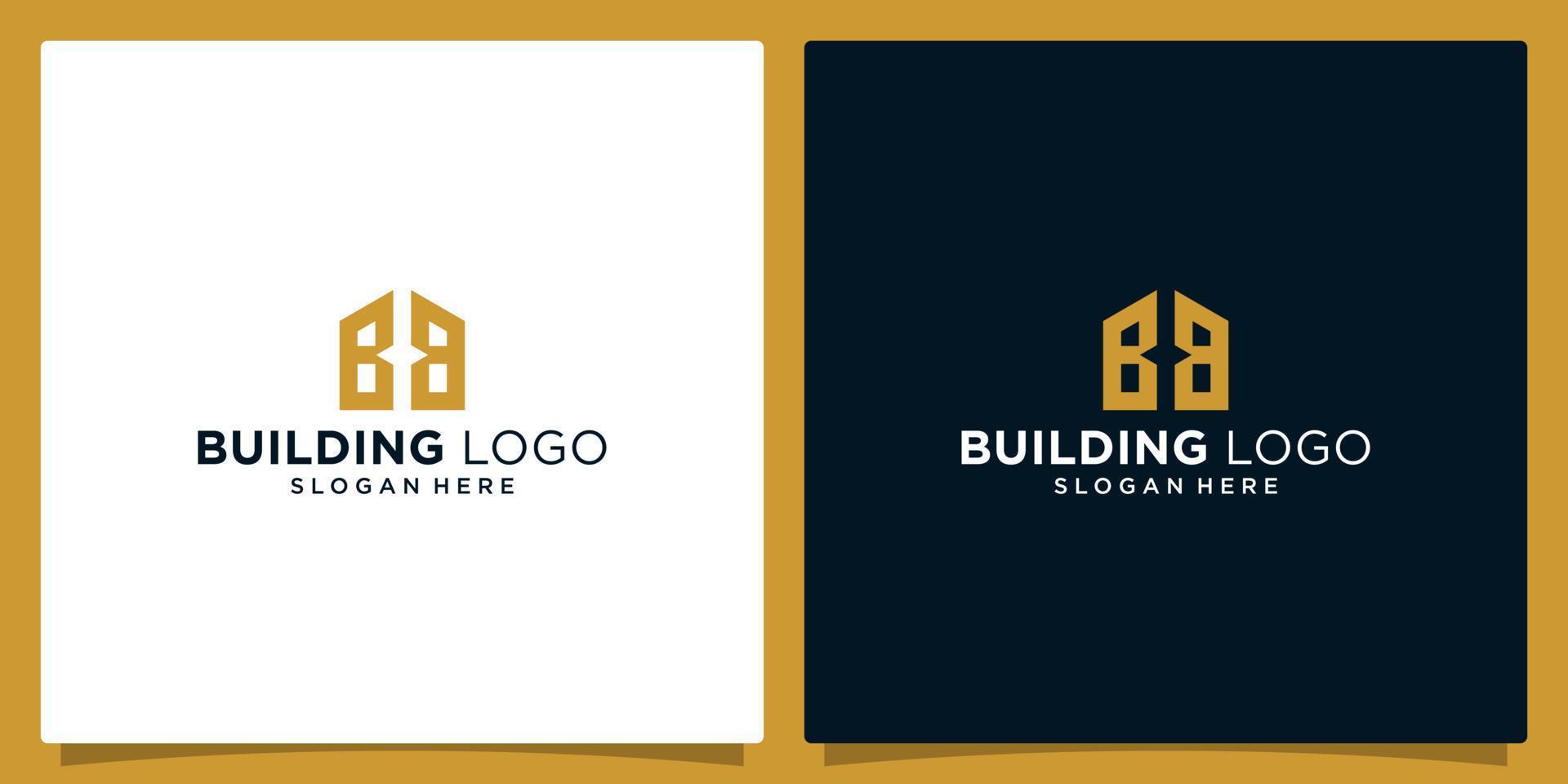 huis gebouw logo ontwerp sjabloon met eerste brief bb logo grafisch ontwerp vector illustratie. symbool, icoon, creatief.