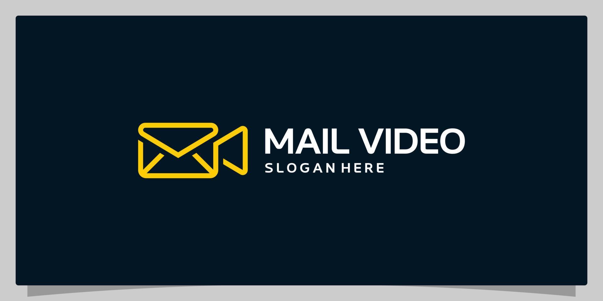 e-mail logo ontwerp sjabloon met video camera ontwerp vector illustratie. icoon, symbool, creatief.