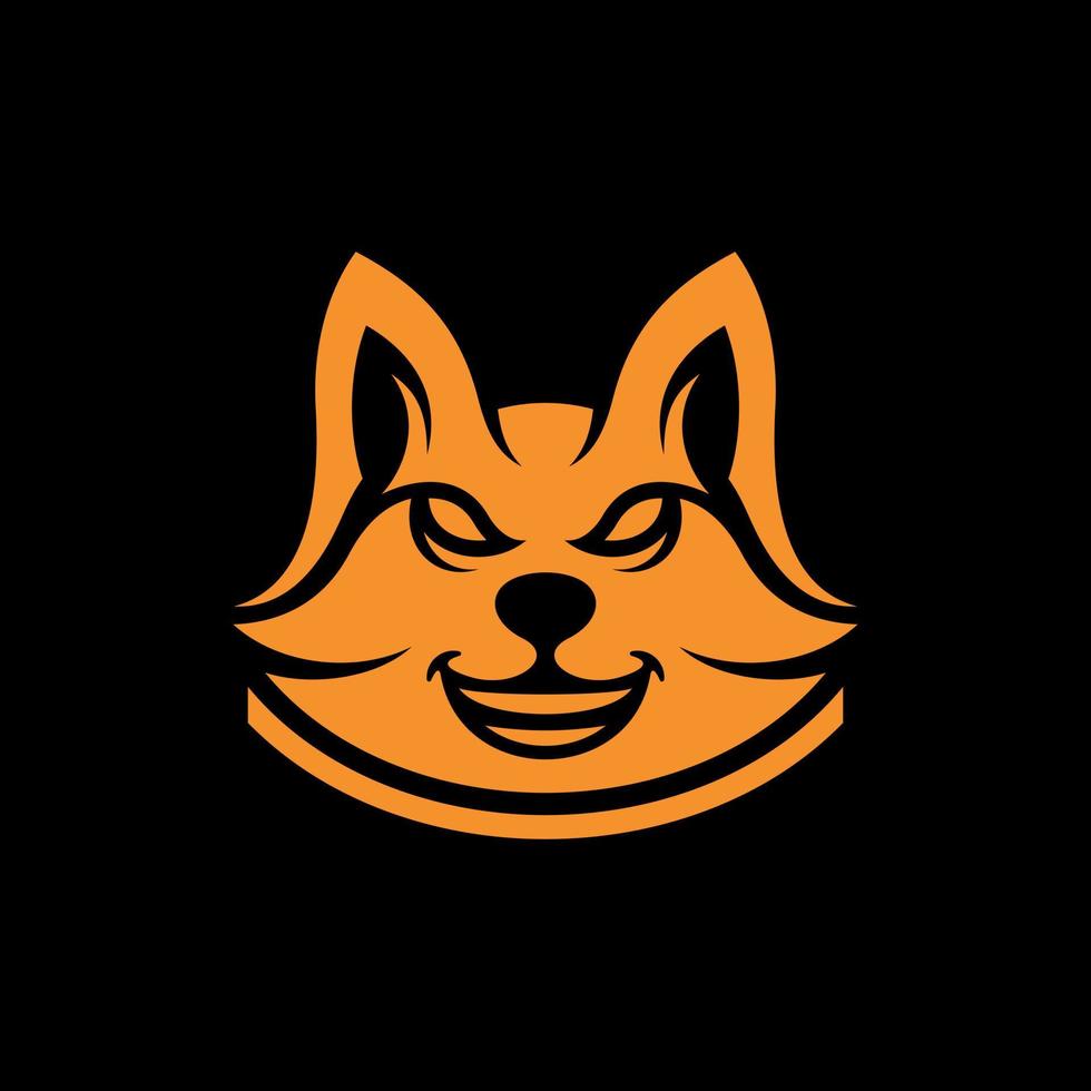 dier vos hoofd glimlachen gezicht creatief logo vector