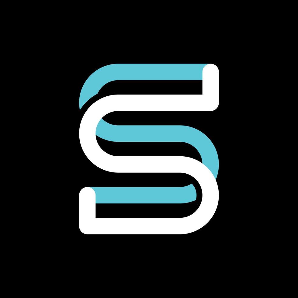 brief ss uniek lijn modern logo vector
