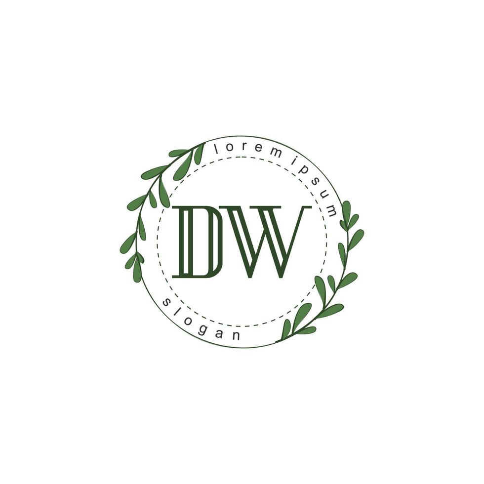 dw eerste schoonheid bloemen logo sjabloon vector