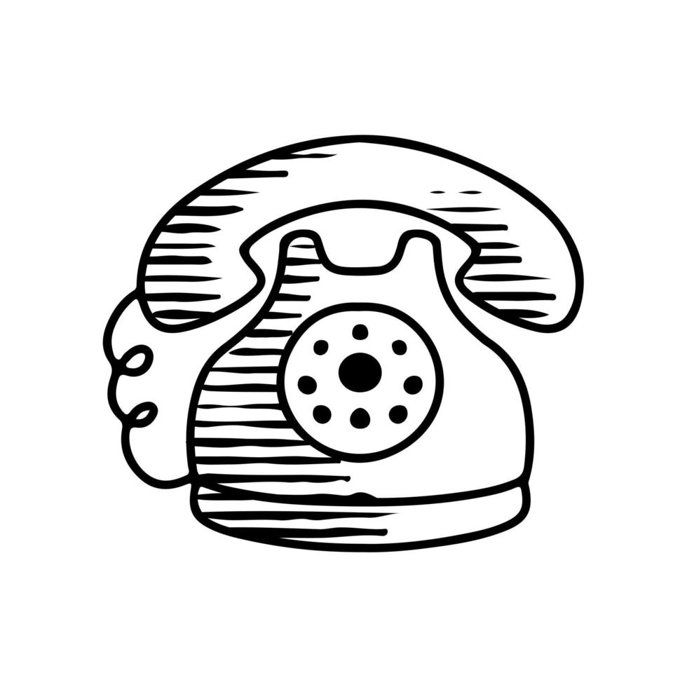 hand- getrokken telefoon vector