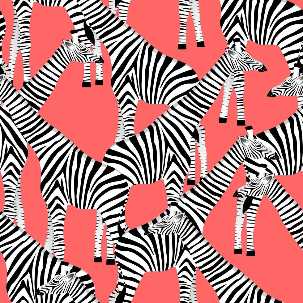 roze achtergrond met giraffen die zebra's willen zijn vector