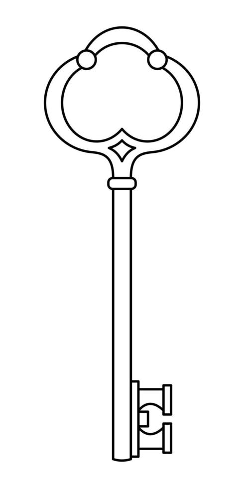 geïsoleerde tekening van een oude sleutel op een witte achtergrond vector