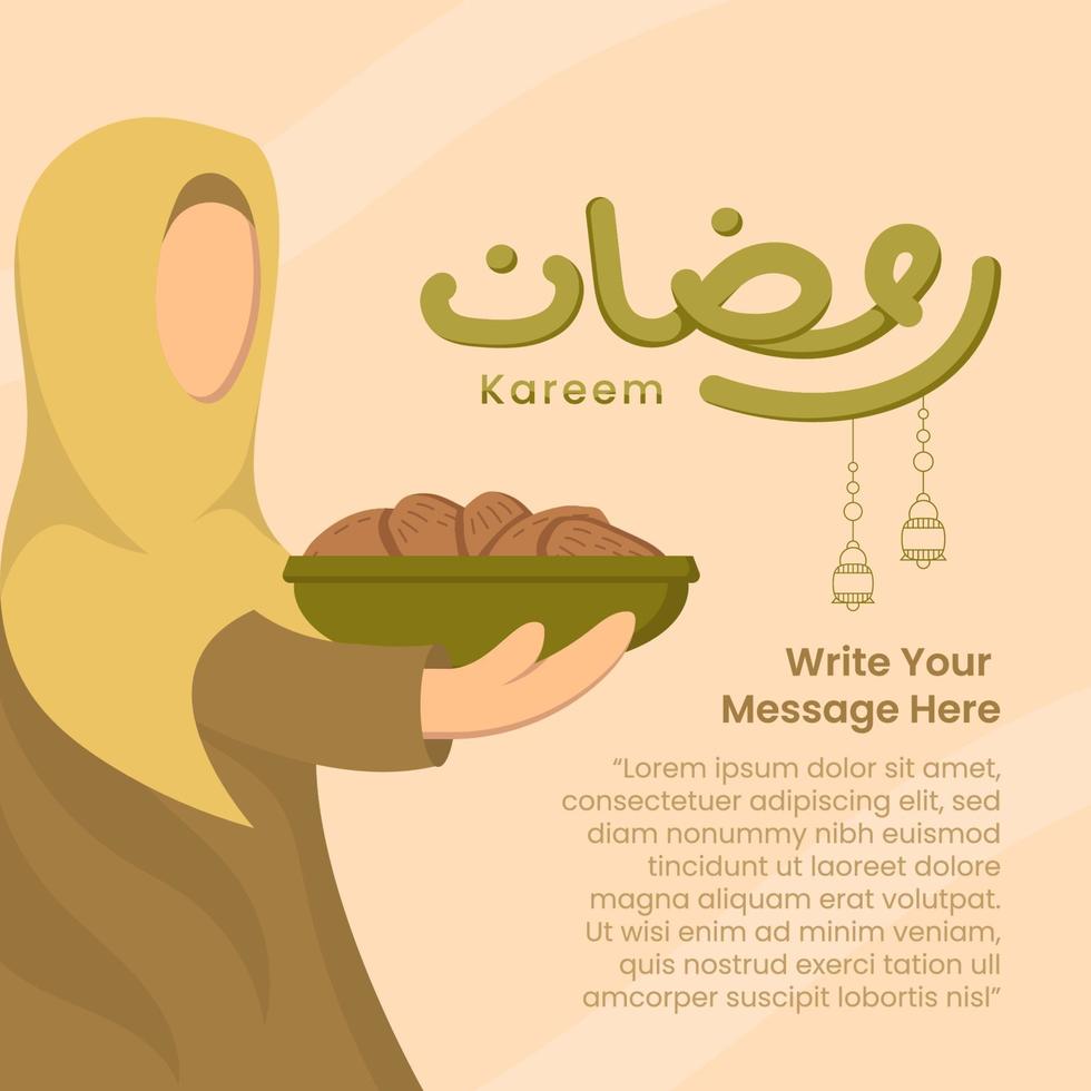 ramadan kareem mubarak wenskaart vector