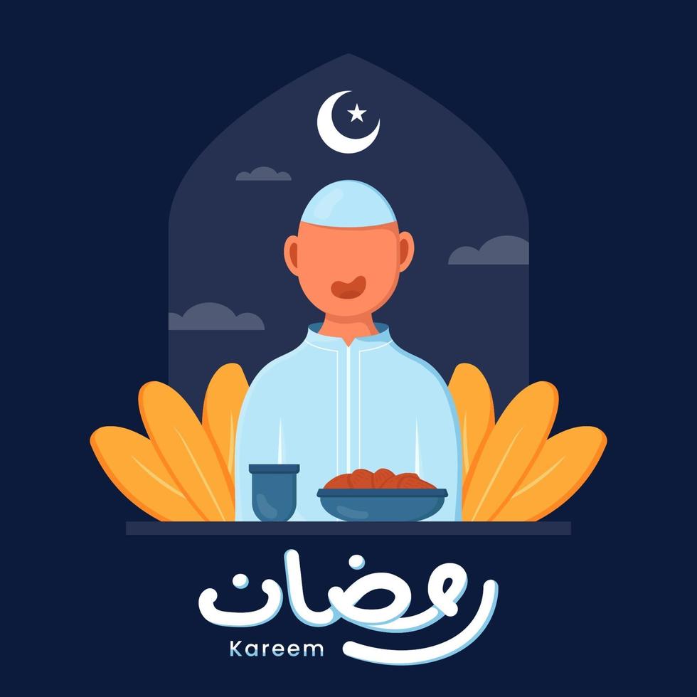 ramadan kareem mubarak wenskaart vector