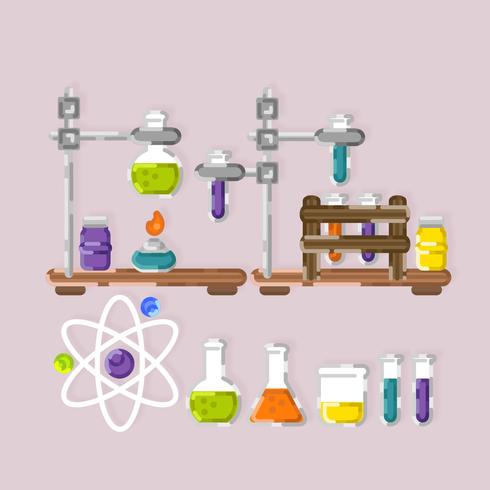 Vector kleurrijke chemie Set