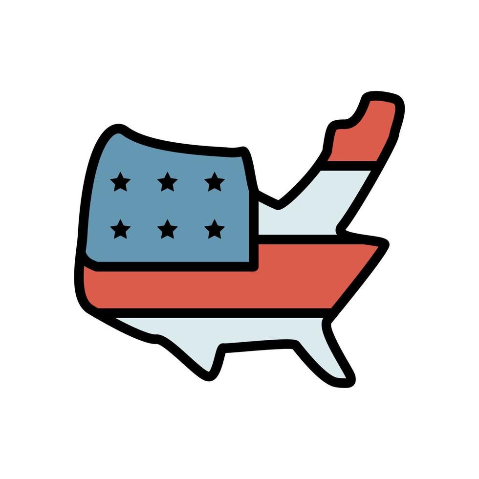 kaart Verenigde Staten van Amerika vlag vector icoon
