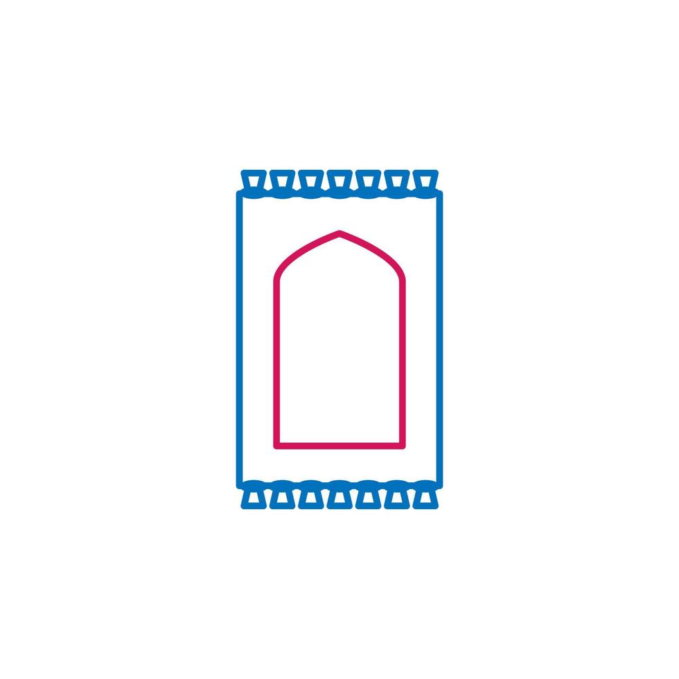 Islam, bidden mat 2 gekleurde lijn vector icoon