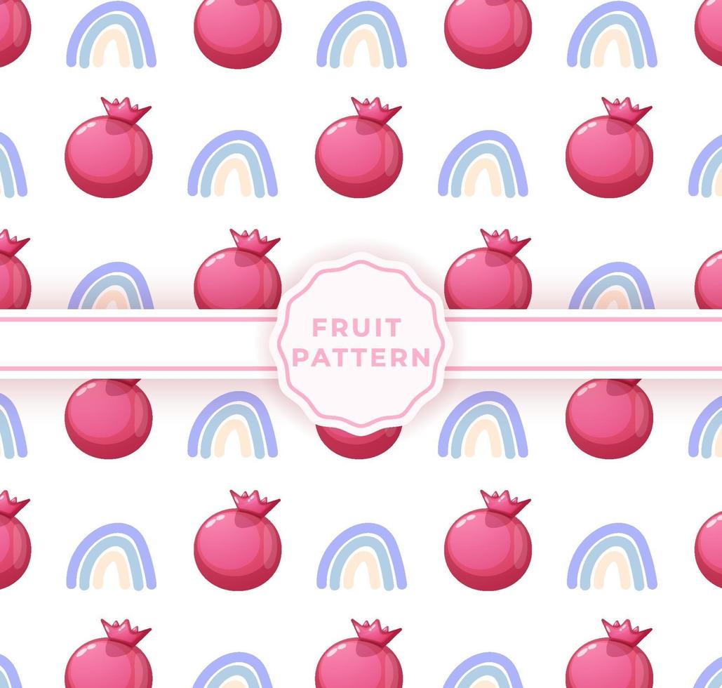 schattig granaatappel naadloos patroon. schattig fruit patroon vector