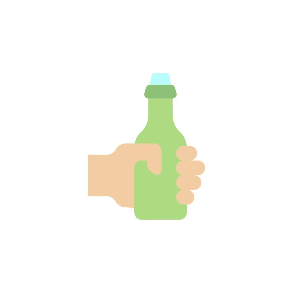 hand, bier fles vector icoon
