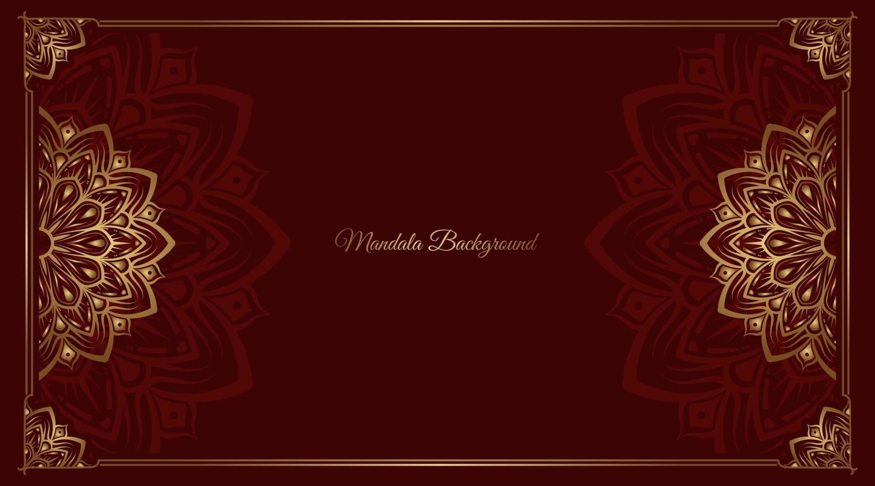 rood luxe achtergrond, met goud mandala ornament vector