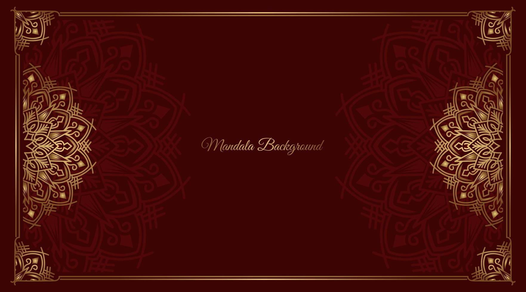 rood luxe achtergrond, met goud mandala ornament vector