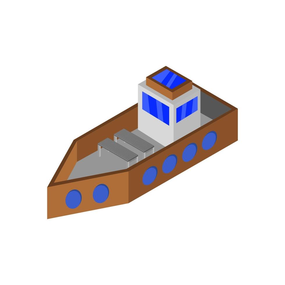 isometrisch schip op witte achtergrond vector