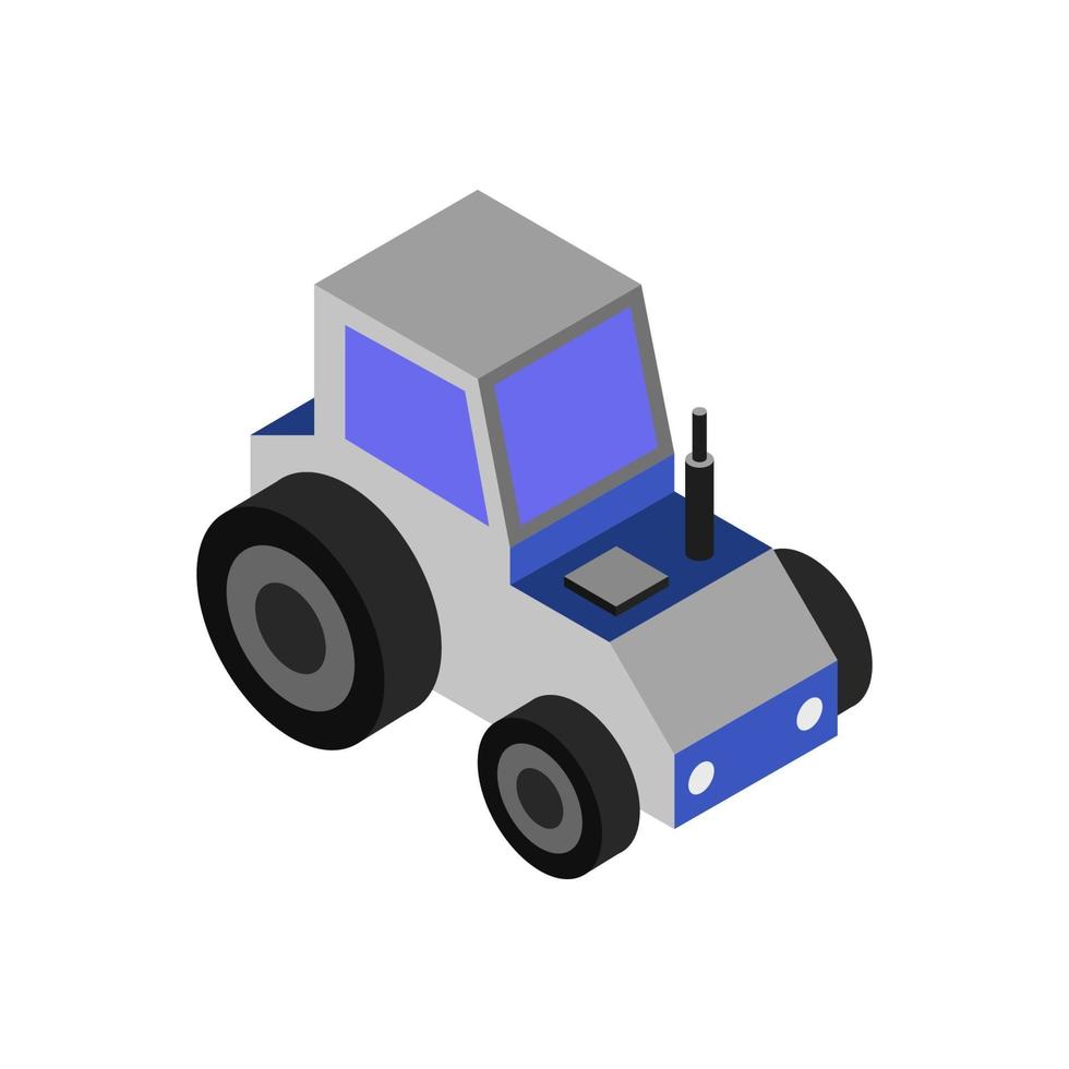 isometrische tractor op achtergrond vector