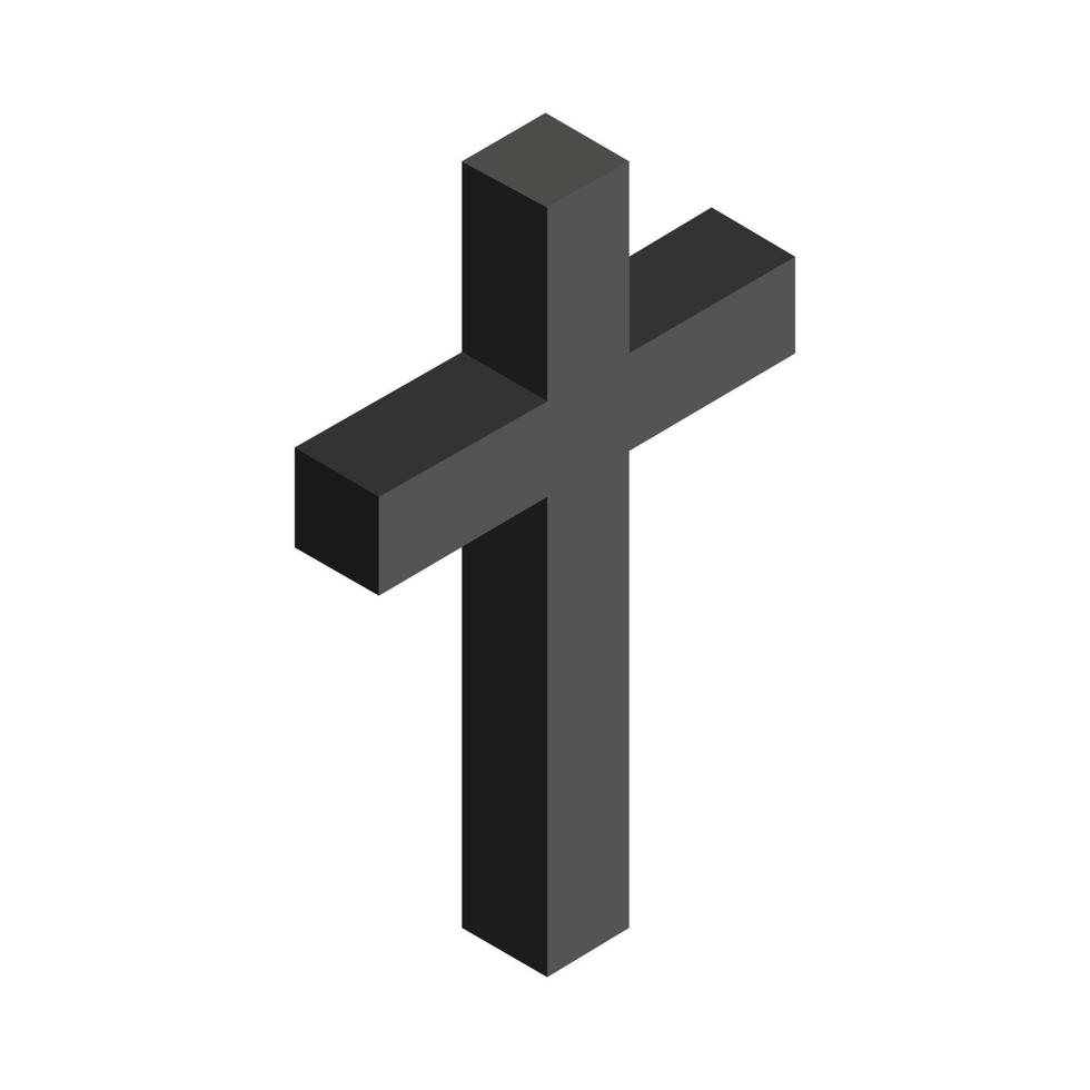 isometrisch religieus kruis op de achtergrond vector